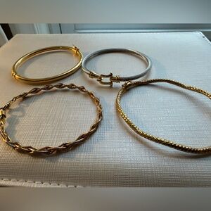 Bundle of 4 Gold and Silver Bangle Set